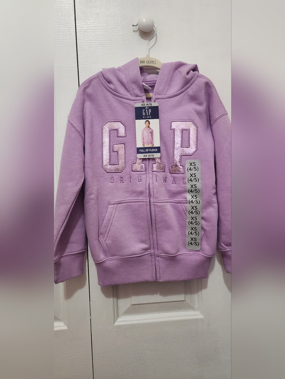 Gap Kids Girls Full Zip Fleece Hoodie NWT Size XS 4-5